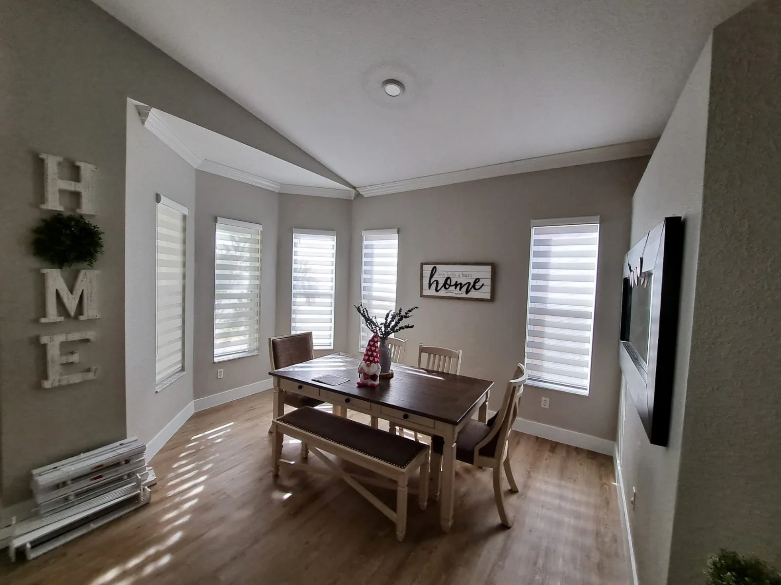 Modern zebra shades installed in a Florida home